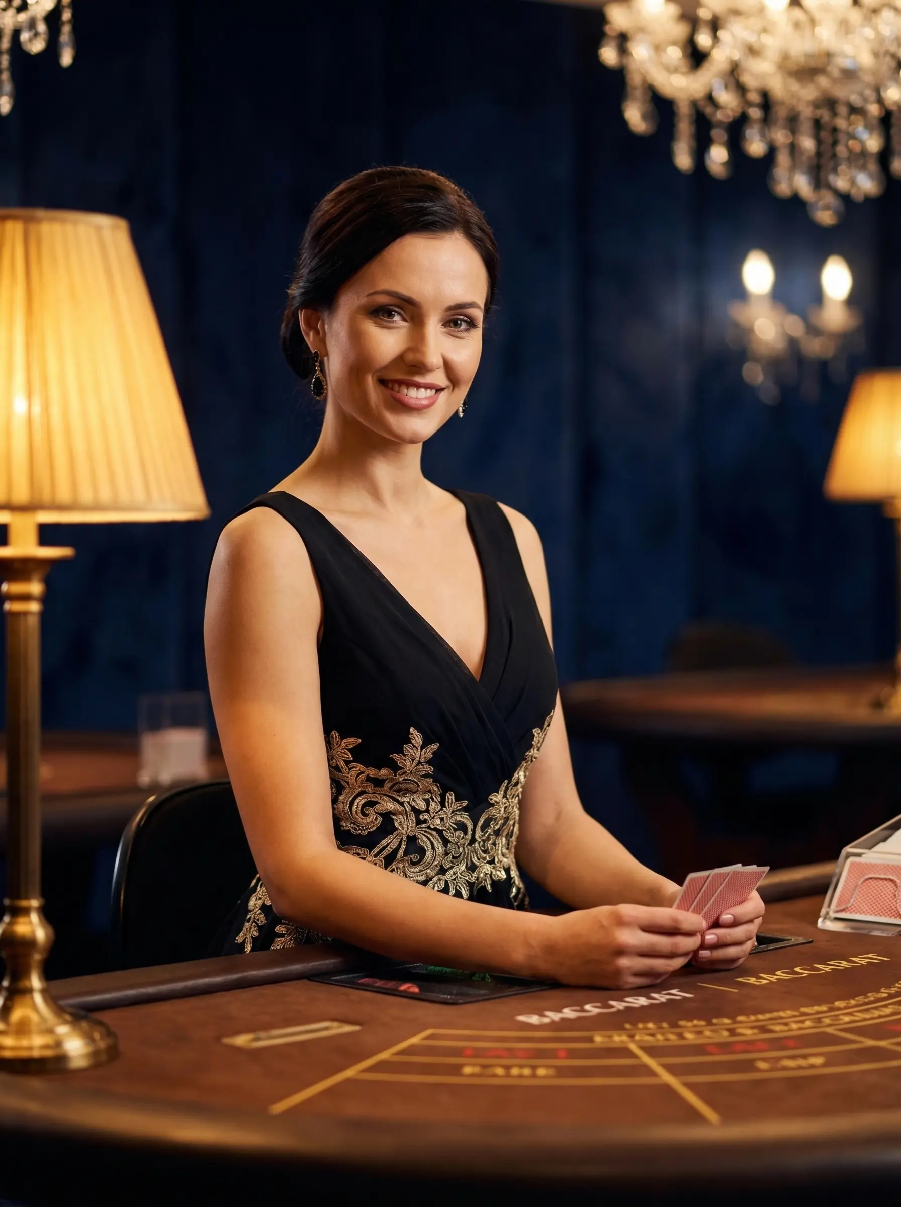 真人百家乐专业荷官 — 优雅发牌瞬间